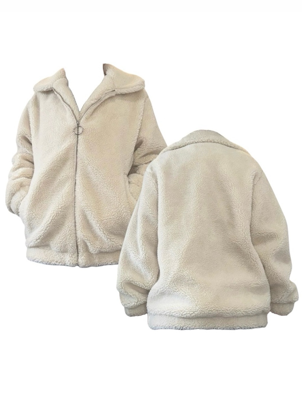 Cozy Cream Sherpa Zip Jacket